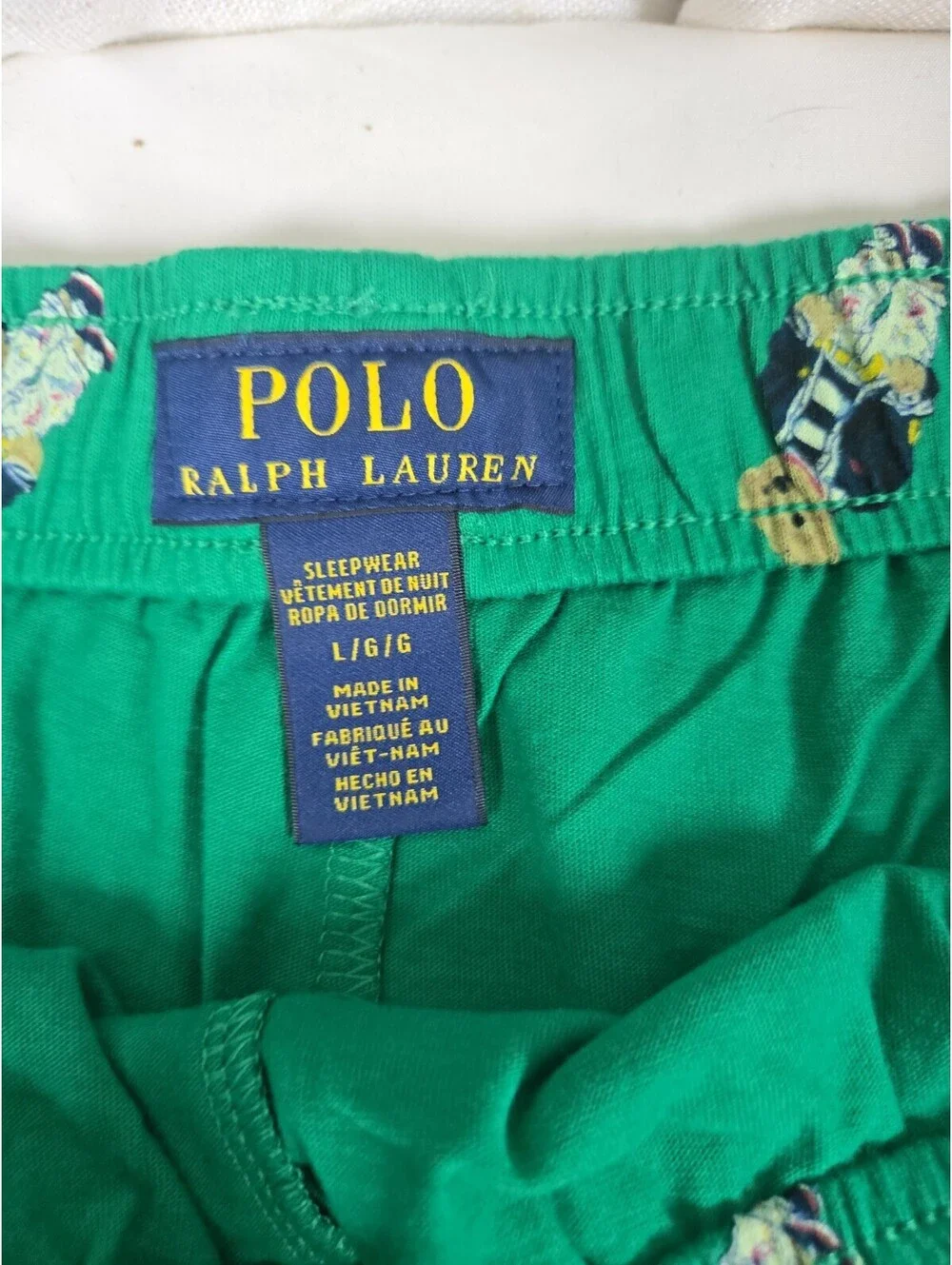 Polo Ralph Lauren Men's Green Polo Bear Graphic Jersey Sleep Shorts Large